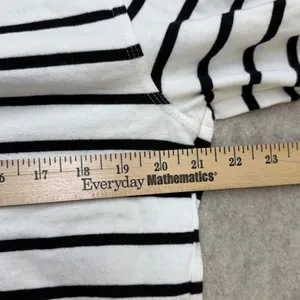 Zara Womens Long Sleeve Striped T-Shirt White Black Size‎ M Collegiate Parisian thumbnail 4