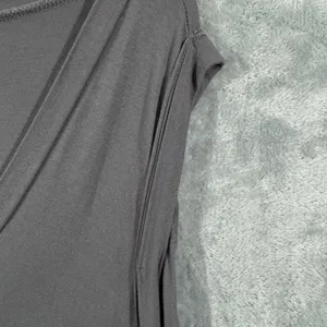POL Tank Top Charcoal Grey V-Neck Pleated Shoulder Hem Size Large thumbnail 8