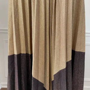 Free People Pleated Love Trapeze Mini Dress Metallic Gold Brown XS thumbnail 4