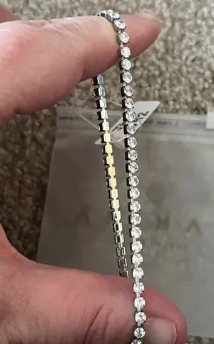 Sahira‎ Jewelry Design Silver Tone Tennis Bracelet Rhinestone Sparkle thumbnail 1