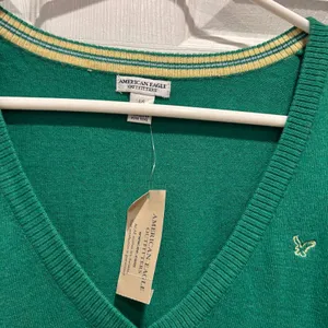 VTG NWT Y2K American Eagle Outfitters Women Green Sweater‎ Vest L Logo Angora thumbnail 3