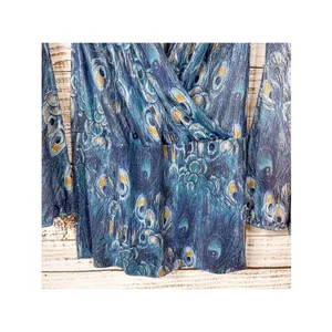 NWOT Savee Laguna Beach Women's Peacock Feather Mini Dress Multicolor Small thumbnail 4