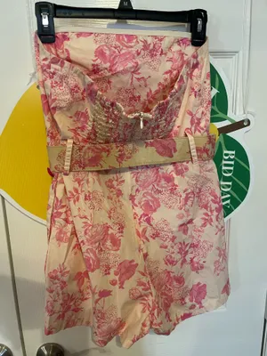 Pink Floral Romper Size L thumbnail 2
