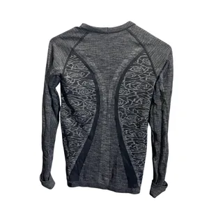 Lululemon Athletic‎ Long Sleeve Shirt Size 4 Black/Gray Pattern thumbnail 4