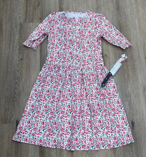 XS women’s pink floral dress costume horror cosplay with classic knife prop thumbnail 1