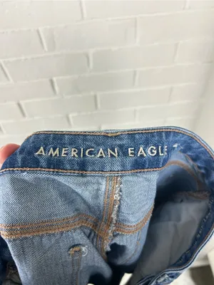 American Eagle Crossover Waist Highest Rise Denim Mom Shorts Size 6 thumbnail 2