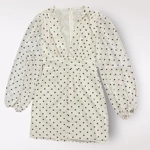 Urban‎ Outfitters Willow Plunging Polka Dot mini Short Dress Size Small thumbnail 1
