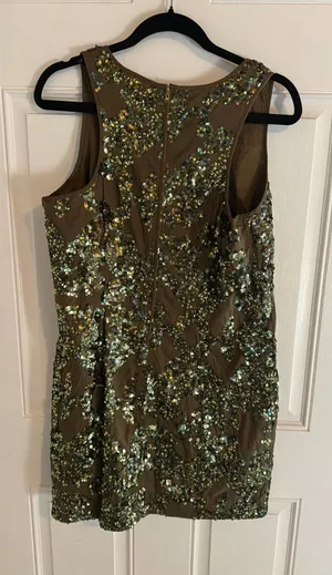J.Crew Dress Mini Green Sequin thumbnail 1
