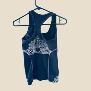 Alp-n-Rock Womens Black‎ Racerback Tank Top Purple Contrast Stitch Heart Grunge thumbnail 2