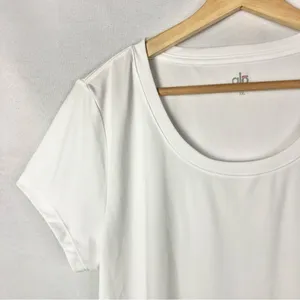 ALO Yoga‎ White Lightweight Crewneck Short Sleeve Athletic Top XXL thumbnail 3
