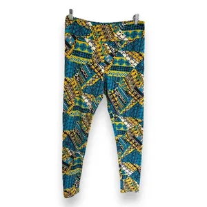 LuLaRoe Womens Leggings Sz TC Blue Yellow‎ Black White Art Deco 12 14 16 18 thumbnail 2