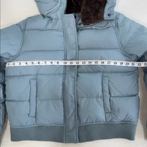 American Eagle Outfitters Blue Puffer Jacket with Brown Fur Lining thumbnail 5