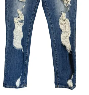 Risen Jeans Straight Distressed Ankle Women’s Jeans Size 30/11 thumbnail 3
