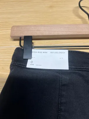 American Eagle High-Rise Black Denim Mini Skort Size 0 25W NWT thumbnail 6