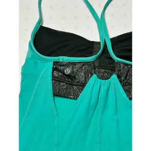 Lululemon Power Y Tank Teal Built-In Bra Strappy Athletic Top thumbnail 4
