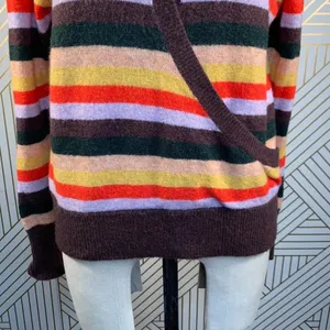 Madewell Wrap-Front Pullover‎ Sweater in Stripe thumbnail 5