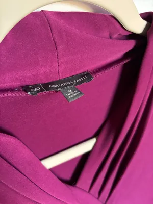 Adrianna Papell Magenta Sleeveless Wrap-Style Blouse – Size M thumbnail 3