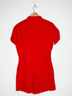 Outerknown NWT Trestles Utility Lightweight Romper Red Small thumbnail 4
