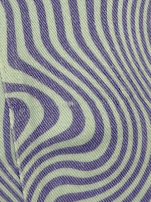 SHEKOU Psychedelic Swirl Wide Leg Jeans Medium‎ Purple Blue Y2K Satin thumbnail 8