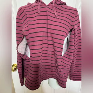 Motherhood Maternity Nursing Hoodie Striped Breastfeeding Sz XL thumbnail 2