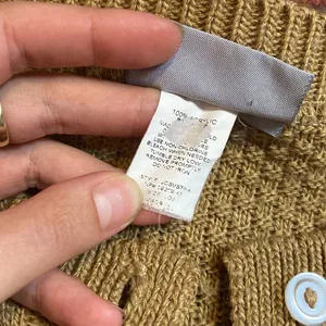 Vintage Basic Acrylic Brown Knit Button Up Cardigan Grandma Sweater thumbnail 3