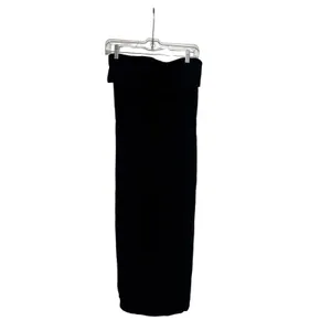 Banana Republic Black Foldover Column Maxi dress Stretch 00 Petite thumbnail 2