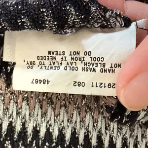 A. Byer Knit Tank Top M Black Grey Zigzag Chevron Metallic Y2K Indie Glitz Lurex thumbnail 8