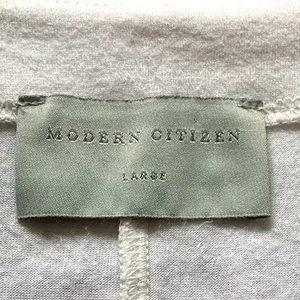 Modern Citizen Top Womens Large White Deep V-Neck Relaxed Minimalist MC21T209 thumbnail 2