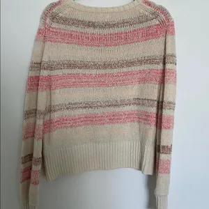 J. Crew Bouclé crewneck sweater in wide stripe (Sz L) Red Striped thumbnail 7