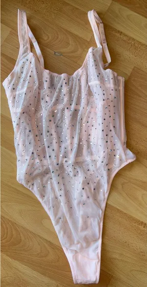 Victoria's Secret Pink Sheer Bodysuit thumbnail 1