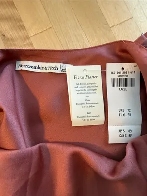 NWT Abercrombie & Fitch Spaghetti Strap Silky Hand Lined Long Slip Dress, L thumbnail 8