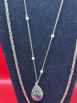 Fashion Jewelry Layered Teardrop Pendant Necklace thumbnail 5