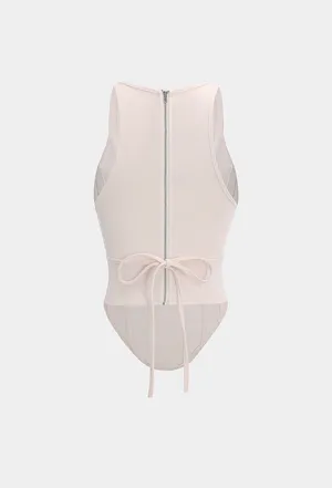 MICAS Black Zipper tie up corset waist tank top (NWT) thumbnail 3