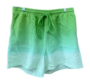 Zenana Dip Dye Ombre Green Pull On Sweat Shorts Size Large Casual thumbnail 1