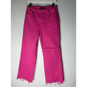 Judy Blue Hot Pink Heart Edition Wide Leg Raw Hem‎ Pants size 11/30 thumbnail 2