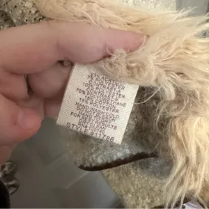 Faux Fur Lined Vest with Brown Trim Love Tree M/L Fall Winter Sherpa Cozy thumbnail 5