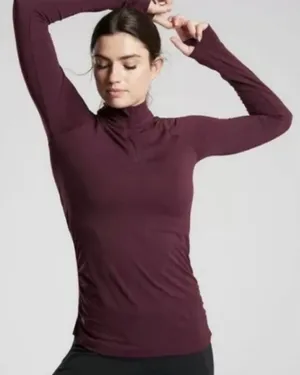 Athleta Speedlight‎ Half Zip Pullover Top
Burgundy sz M thumbnail 1