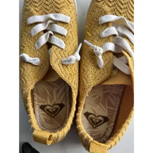 Roxy Bayshore Knit Slip On Sneakers Mustard Yellow Boho Beachy Size 6M thumbnail 5