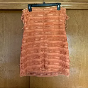Anthropologie Let Me Be Fringed Tube Mini Dress in Orange Size Medium thumbnail 7