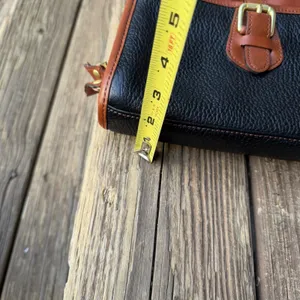 Liz Claiborne Leather Crossbody Purse Black Brown Buckle Accent Vintage Bag thumbnail 8