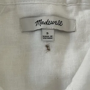 Madewell Womens Flap-Pocket Button Up Linen Shirt S Eyelet White Quiet Luxury thumbnail 5
