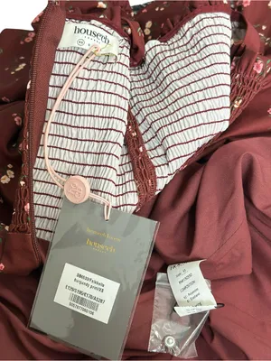 HOUSE OF CB Falabella Floral Midi Dress, Burgundy, XS thumbnail 9