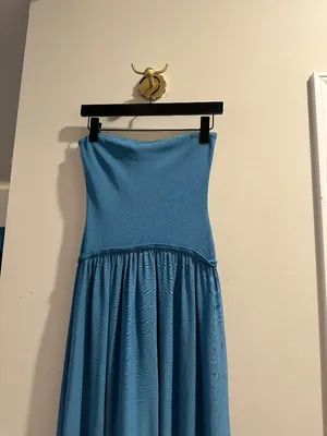 SOLID & STRIPED The Strapless Soglio Dress in French Blue Size Small thumbnail 5