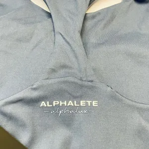 Alphalete Alphalux Sports Bra Women XS Supreme‎ Blue High Neck Racerback Gym Top thumbnail 4