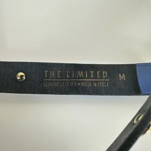 Vintage The Limited Blue Leather‎ Gold Lion Head Studded Sz Medium Italy Luxury thumbnail 6