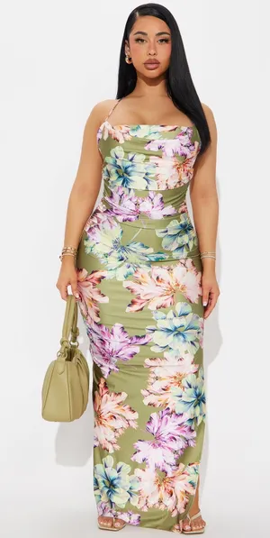 Elegant Lulus Dress Maxi Make It Satin thumbnail 1