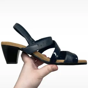 Trotters “Marvie” Navy Blue Leather Heeled Hook & Loop Sandals Women’s 8.5 Wide thumbnail 17