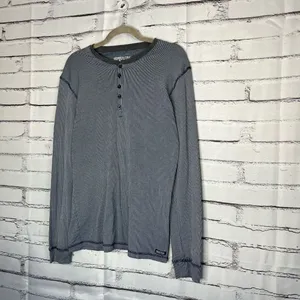 Kenneth Cole Reaction Gray Long Sleeve Tee 1/4 Button SZ XL Relaxed Loose Fit thumbnail 8
