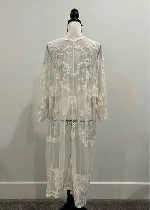 Dizzy Gal Lace Kimono White Size M thumbnail 4
