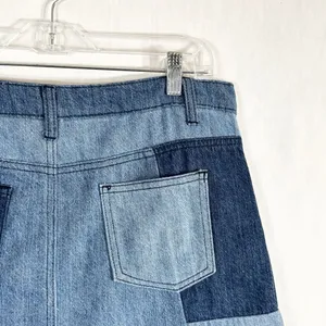 Gianni Bini Medium‎ Mini Skirt Blue Denim Patchwork Y2K Boho Pockets Womens 120 thumbnail 8